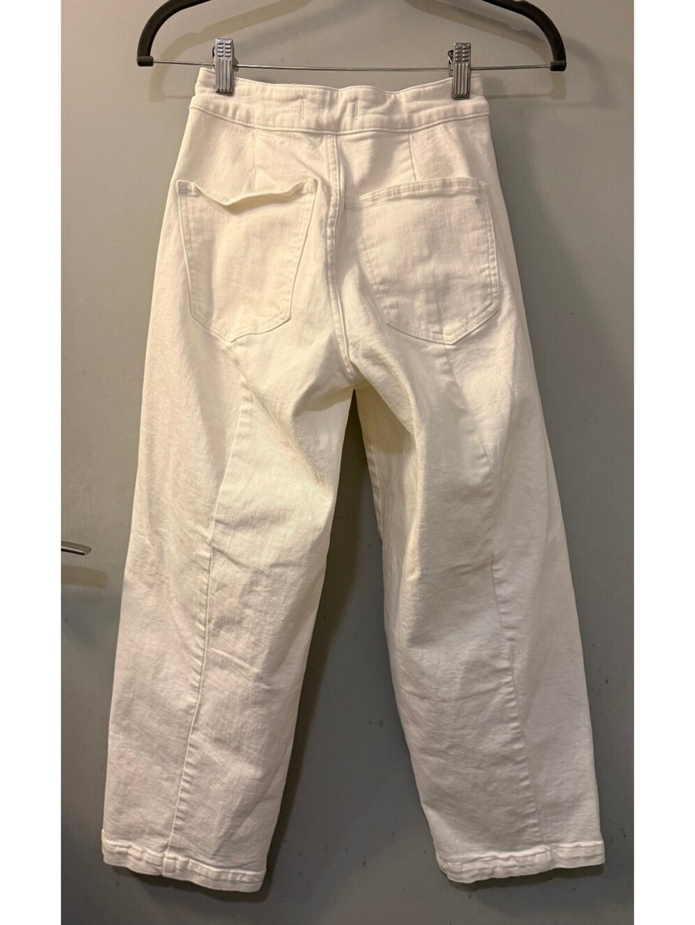 Madewell Curvy Emmett Wide Leg Pants 24 White Cream Cropped Ankle High Rise - Picture 3 of 7